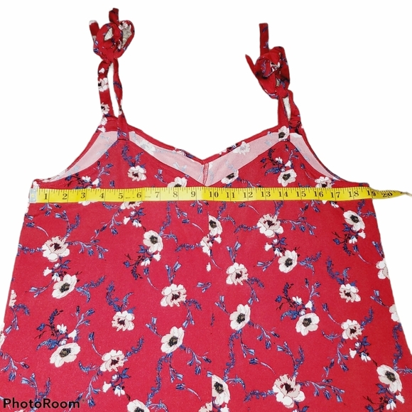 EST. 1946 Floral Shorts Romper with Spaghetti Tie Straps 464 - Picture 3 of 6